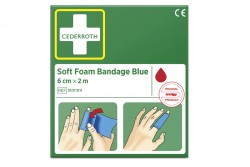 Bandaż piankowy niebieski Cederroth Soft Foam Bandage 6 cm x 2 m REF 51011011